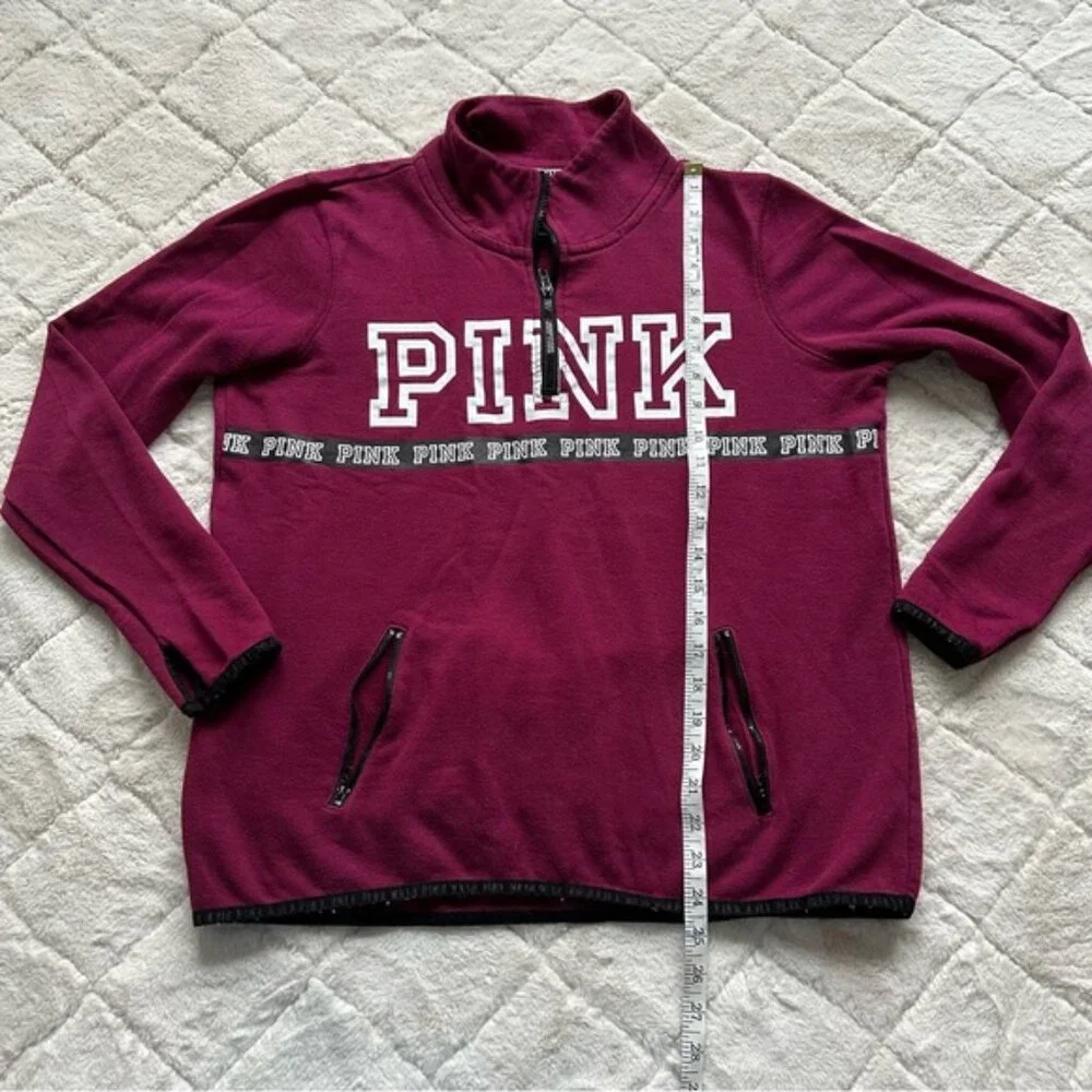 Victoria's Secret PINK | Berry Quarter Zip Crew Neck Pullover | Size Small - Picture 12 of 12